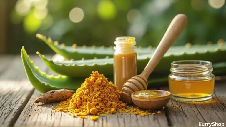 aloe vera, green tea, honey Natural Ingredients for Healthy