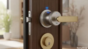The August Wi-Fi Smart Lock doesn’t look impressive on the outside because it doesn’t change the exterior of your door at all