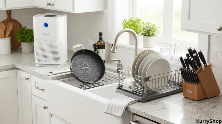 Simple kitchen essentials that make cooking easier, cleaner, and healthier—from air purifiers to cookware and smart storage solutions.
