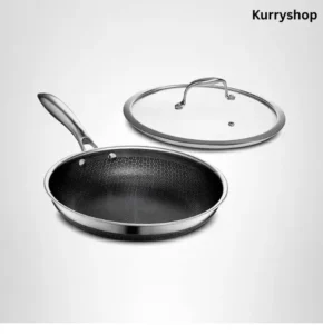 HexClad 10 inch hybrid nonstick frying pan with glass lid