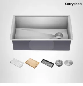Kraus Kore 32 inch stainless steel workstation kitchen sink with accessories