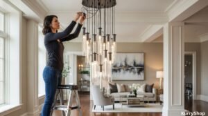 modern residential lighting, from LED bathroom mirrors to statement chandeliers