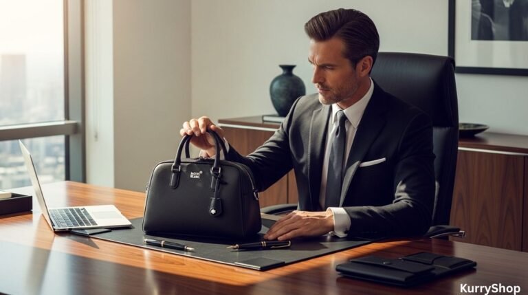 Montblanc leather bags and accessories through a practical professional lens. A refined look at bowling bags