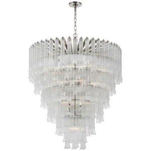 Lorelei 34 inch 19 light LED crystal chandelier by Visual Comfort Signature Collection in polished nickel finish