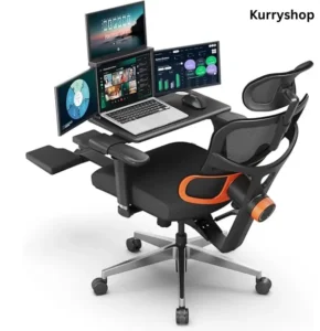 Ergonomic office chair with lumbar support and adjustable armrests for home office comfort