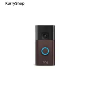 Ring battery doorbell installed on front door providing simple home security and motion alerts