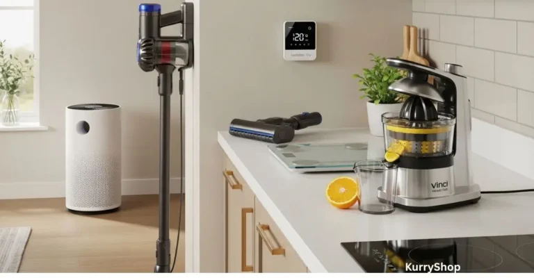 Modern home interior with everyday smart gadgets used in daily life